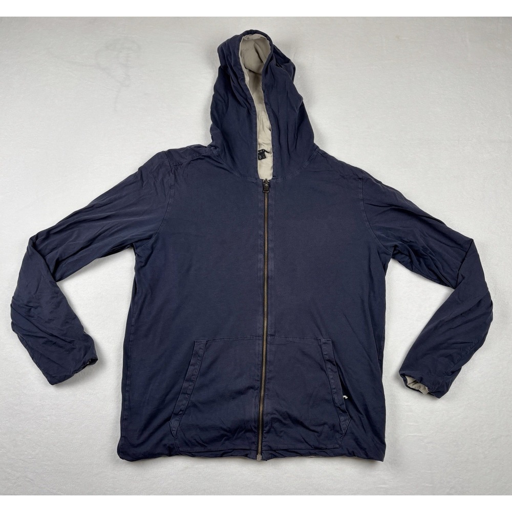 Theory Full‎ Zip Hooded Jacket Blue Pima Cotton Size Large